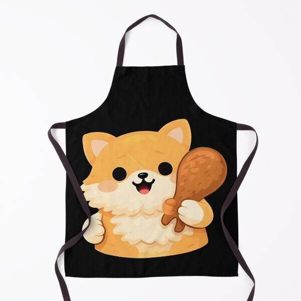 Item preview, Kawaii Shiba Inu Dog Eating Fried Chicken Drumstick - Cute Chibi Puppy designed and sold by Trendora90.