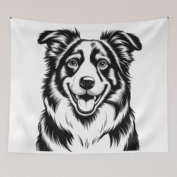 Item preview, a happy border collie dog designed and sold by 123ks.