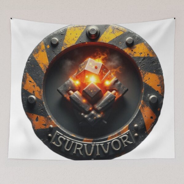 Item preview, SURVIVOR Faction Emblem • MGN Battle Dice designed and sold by Black Infinite Worlds.