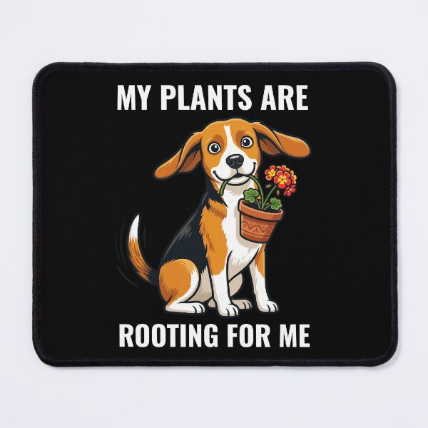 Item preview, Happy Beagle Gardener My Plants Are Rooting For Me - Funny Planting Pun designed and sold by AdriqnArt.