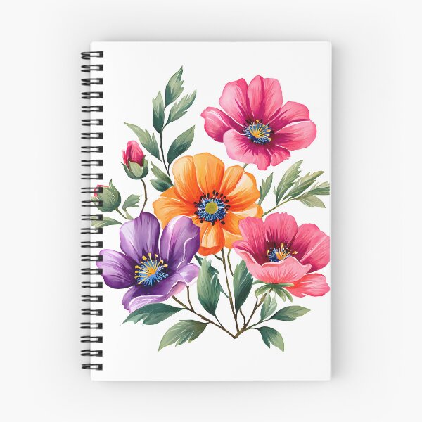 Item preview, Colorful Pink Orange Purple Anemone Bouquet - Vibrant Floral Art Print designed and sold by DesignArtist.ia.