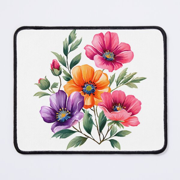 Item preview, Colorful Pink Orange Purple Anemone Bouquet - Vibrant Floral Art Print designed and sold by DesignArtist.ia.