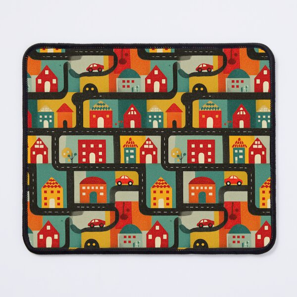 Item preview, Dark Night City Colorful Houses Play Mat Pattern designed and sold by Piotrek0001.