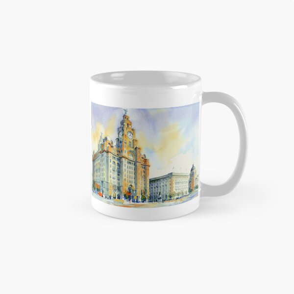 Item preview, The Three Graces Liverpool Pier Head Watercolor designed and sold by caracatita75.