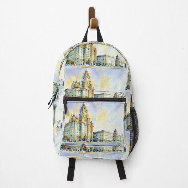 Item preview, The Three Graces Liverpool Pier Head Watercolor designed and sold by caracatita75.
