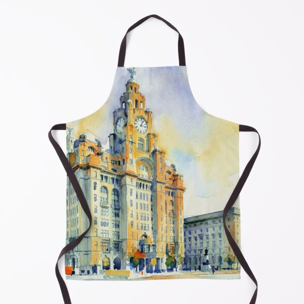 Item preview, The Three Graces Liverpool Pier Head Watercolor designed and sold by caracatita75.