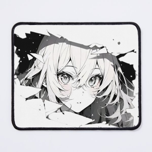 Item preview, Broken Reality Anime Girl – Black & White Aesthetic Manga Glitch Art designed and sold by Dyan4.