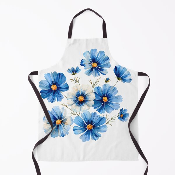 Item preview, Blue and White Cosmos Flower Bouquet - Elegant Floral Art Print designed and sold by DesignArtist.ia.