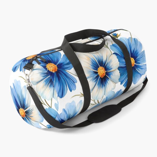 Item preview, Blue and White Cosmos Flower Bouquet - Elegant Floral Art Print designed and sold by DesignArtist.ia.