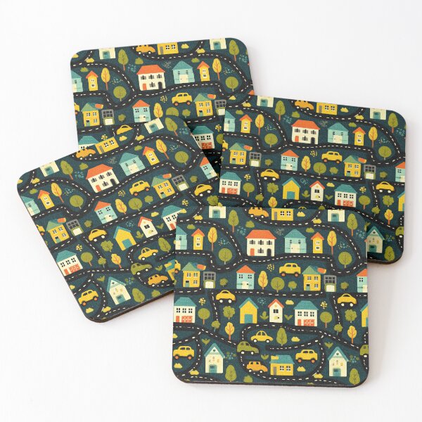 Item preview, Night Town Roads and Yellow Cars Pattern designed and sold by Piotrek0001.