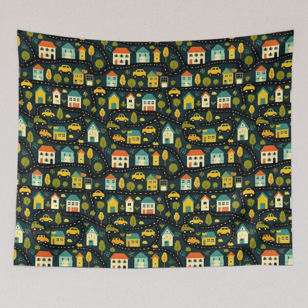Item preview, Night Town Roads and Yellow Cars Pattern designed and sold by Piotrek0001.