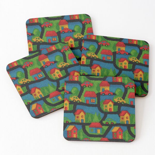 Item preview, Blue and Green Block Town Map Pattern designed and sold by Piotrek0001.