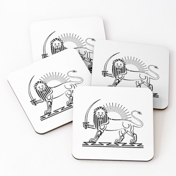 Item preview, Lion and Sun emblem of Iran - black and white designed and sold by Frolicker.