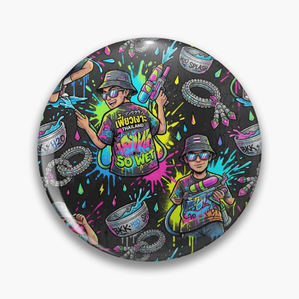 Item preview, Songkran Wet & Wild - Urban Streetwear Water Festival Pattern designed and sold by MIXER'07.