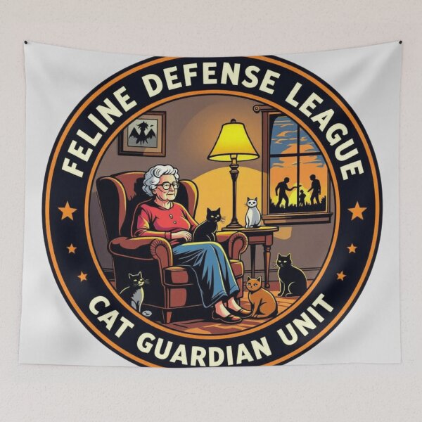 Item preview, Feline Defense League Badge designed and sold by Black Infinite Worlds.