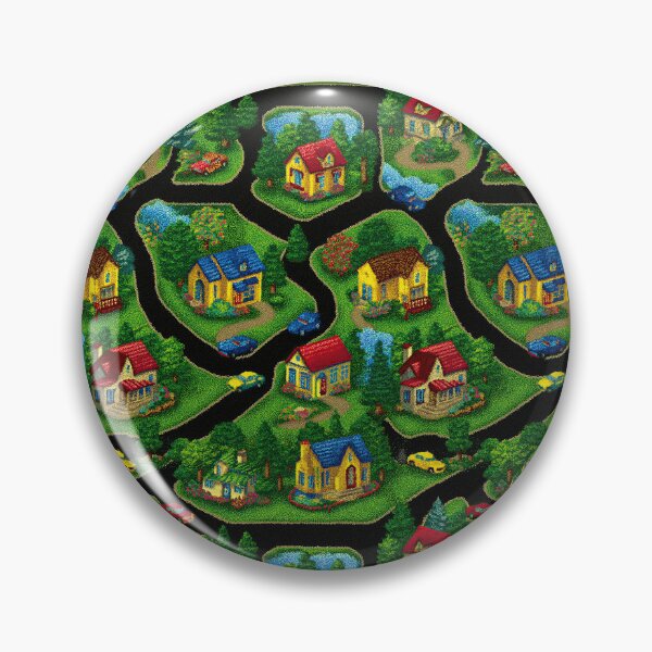 Item preview, Winding Roads Forest Town Map Pattern designed and sold by Piotrek0001.