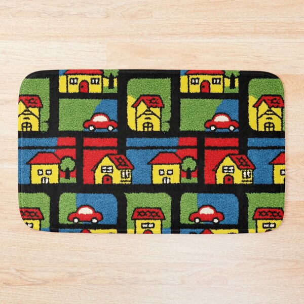 Item preview, Primary Colors Blocky Town Map Pattern designed and sold by Piotrek0001.