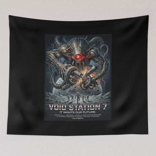 Item preview, Void Station 7 Retro Sci-Fi Horror Alien Monster Movie Poster designed and sold by OUTPOST-31.