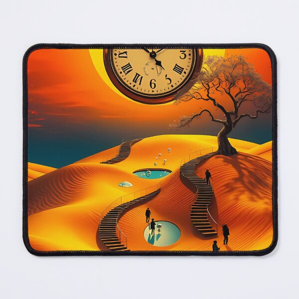 Item preview, Pocket Watch Floating Over Surreal Desert Pools Sunset designed and sold by ArtaFutura.