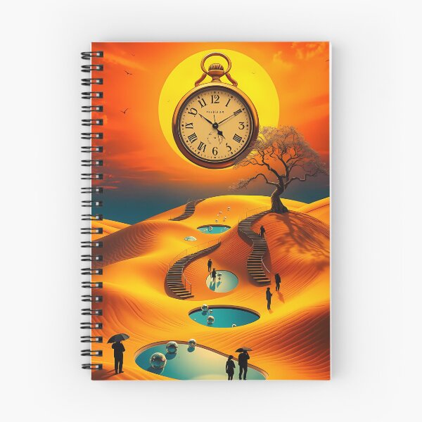 Item preview, Pocket Watch Floating Over Surreal Desert Pools Sunset designed and sold by ArtaFutura.