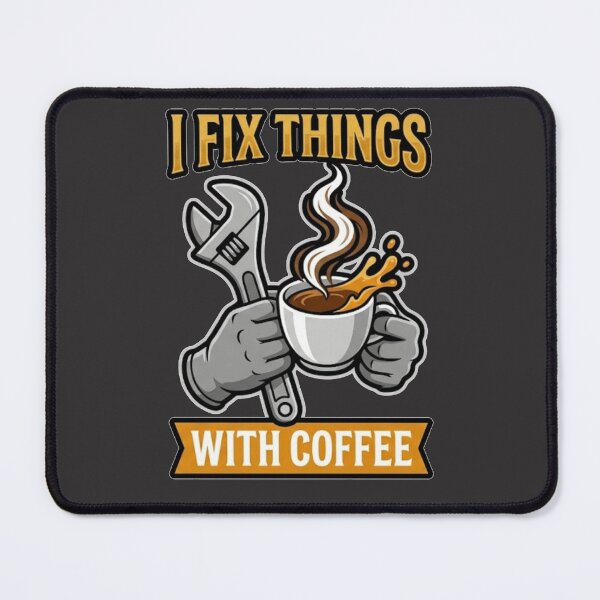 Item preview, I Fix Things With Coffee Mechanic Coffee Lover Design designed and sold by JVDesignsShop.