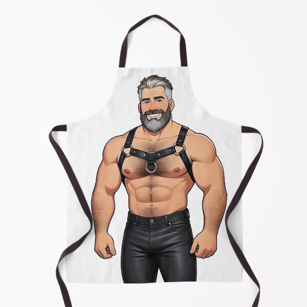 Item preview, Gay leather grey bearded man designed and sold by MadAnt.