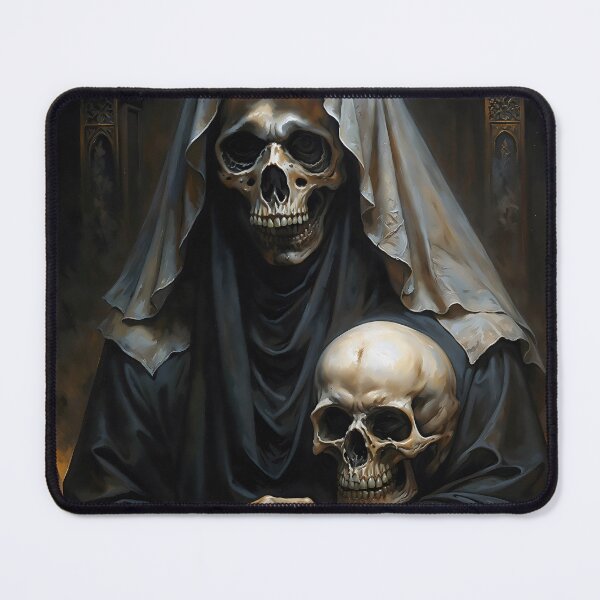 Item preview, Gothic Deceased Nun with Skull Portrait designed and sold by DarkHolyQueen.