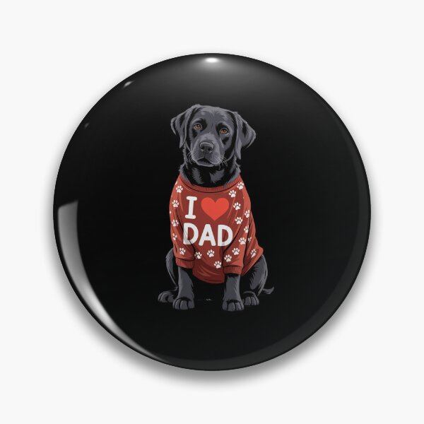 Item preview, Black Labrador Wearing a red Shirt paw Prints I Love DAD T-Shirt designed and sold by fantasticdesign.