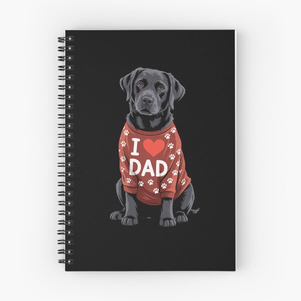 Item preview, Black Labrador Wearing a red Shirt paw Prints I Love DAD T-Shirt designed and sold by fantasticdesign.