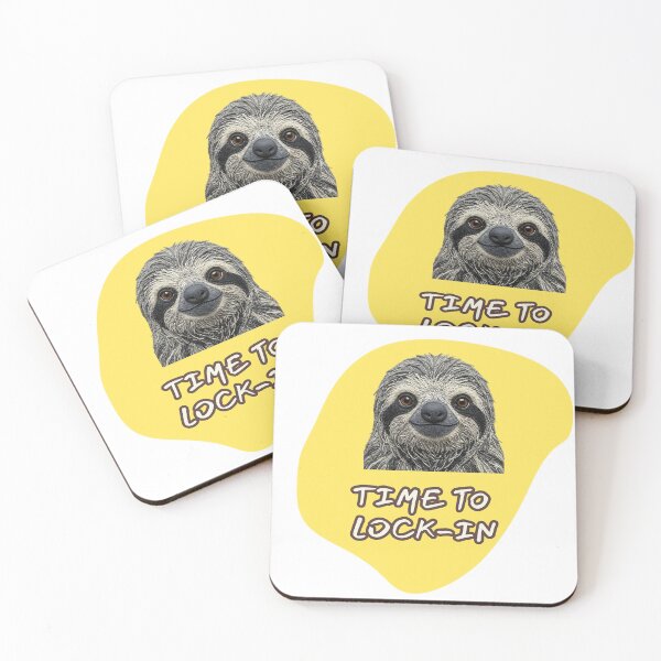 Item preview, Funny Sloth Face - Time To Lock-In | Ironic Productivity Meme | designed and sold by Drishya-Designs.