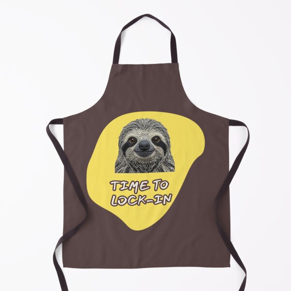 Item preview, Funny Sloth Face - Time To Lock-In | Ironic Productivity Meme | designed and sold by Drishya-Designs.