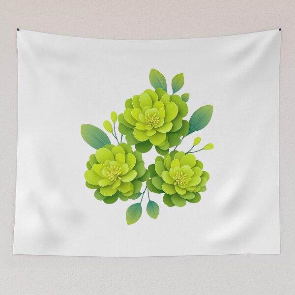 Item preview, Lime Green Flower Bouquet - Fresh Vibrant Floral Art Print designed and sold by DesignArtist.ia.