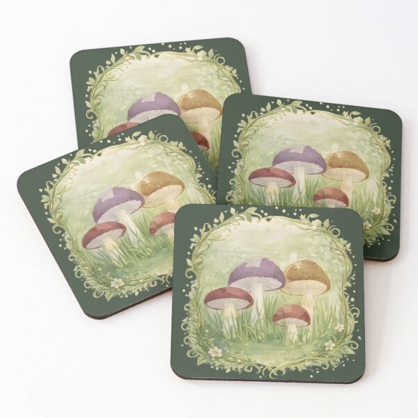 Item preview, Enchanted Forest Mushrooms Watercolor designed and sold by blankTeeShirt.