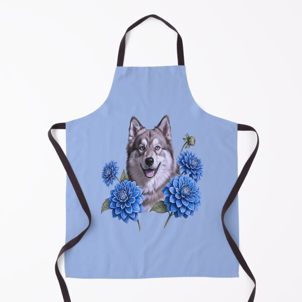 Item preview, Siberian dog among the flowers realistic designed and sold by the artedivino.