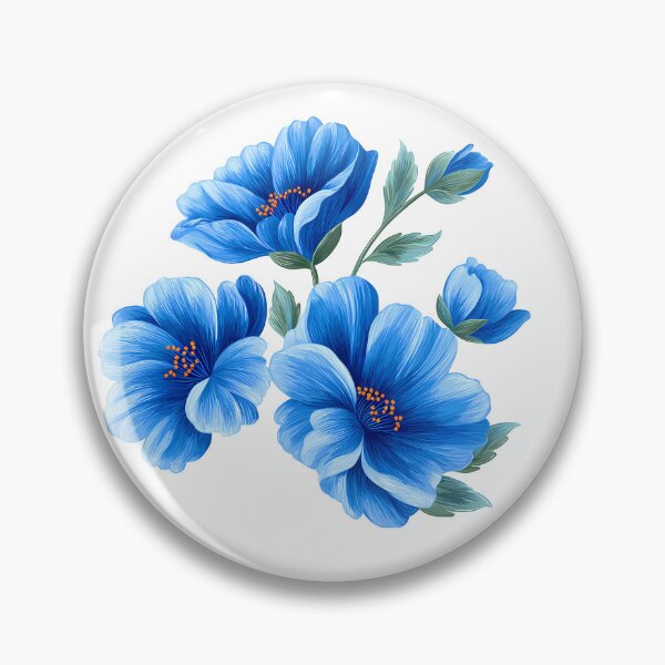 Item preview, Blue Flower Bouquet with Green Leaves - Elegant Floral Art Print designed and sold by DesignArtist.ia.