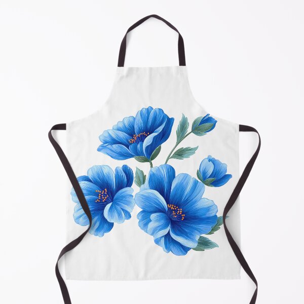 Item preview, Blue Flower Bouquet with Green Leaves - Elegant Floral Art Print designed and sold by DesignArtist.ia.