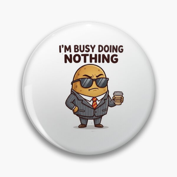 Item preview, I’m Busy Doing Nothing Funny Potato T-Shirt Design | Angry Potato CEO Cartoon Office Meme Art designed and sold by FlipFit.