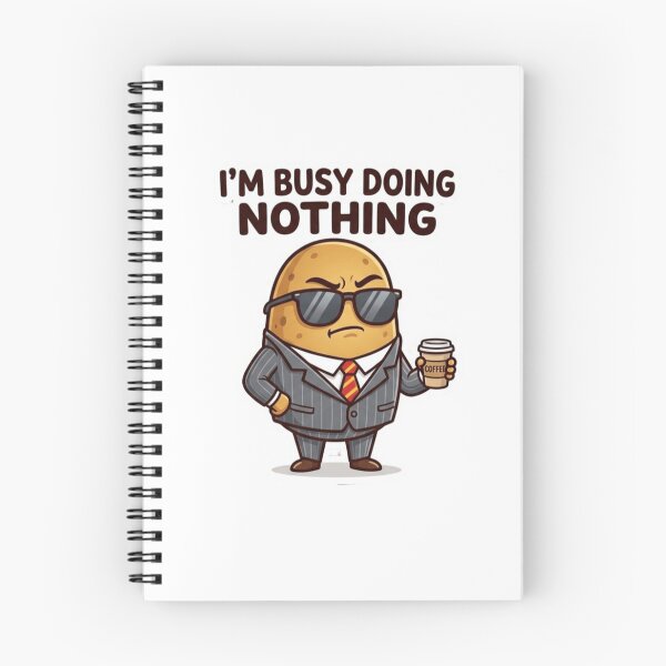 Item preview, I’m Busy Doing Nothing Funny Potato T-Shirt Design | Angry Potato CEO Cartoon Office Meme Art designed and sold by FlipFit.