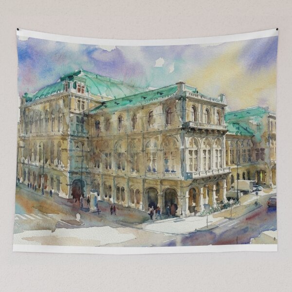 Item preview, Vienna State Opera House Watercolor designed and sold by caracatita75.