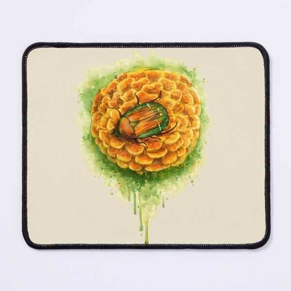 Item preview, Golden Beetle on Marigold – Watercolor Nature Illustration designed and sold by blankTeeShirt.