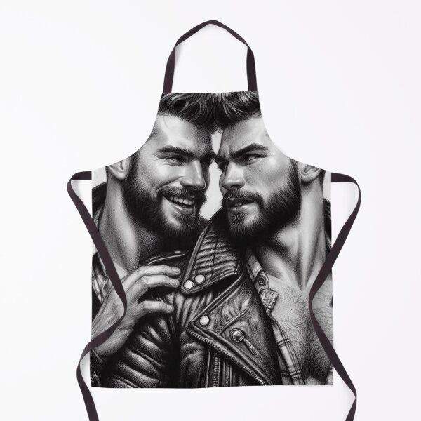 Item preview, Gay Leather Daddy Touch Charcoal Sketch Gay Pride Art Design designed and sold by ItsAKinkThing.
