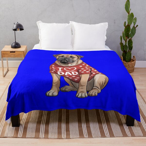 Item preview, Bullmastiff Wearing a red Shirt with paw Prints I Love DAD designed and sold by fantasticdesign.