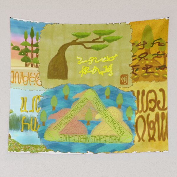 Item preview, An abstract illustration of trees designed and sold by greenPQBstudio.