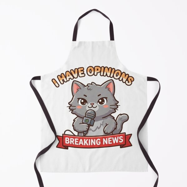 Item preview, I Have Opinions Cat Breaking News Meme Sticker designed and sold by nishaaa2111.