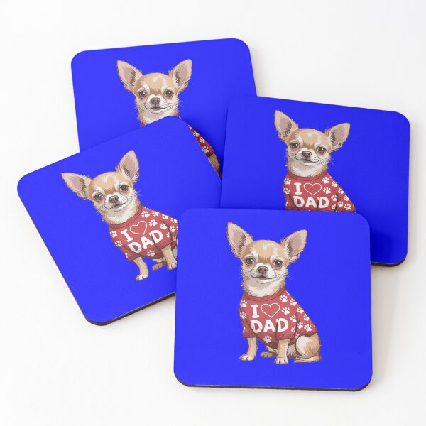 Item preview, Chihuahua Wearing a red Shirt with paw Prints I Love DAD designed and sold by fantasticdesign.