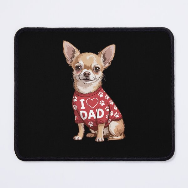 Item preview, Chihuahua Wearing a red Shirt with paw Prints I Love DAD designed and sold by fantasticdesign.