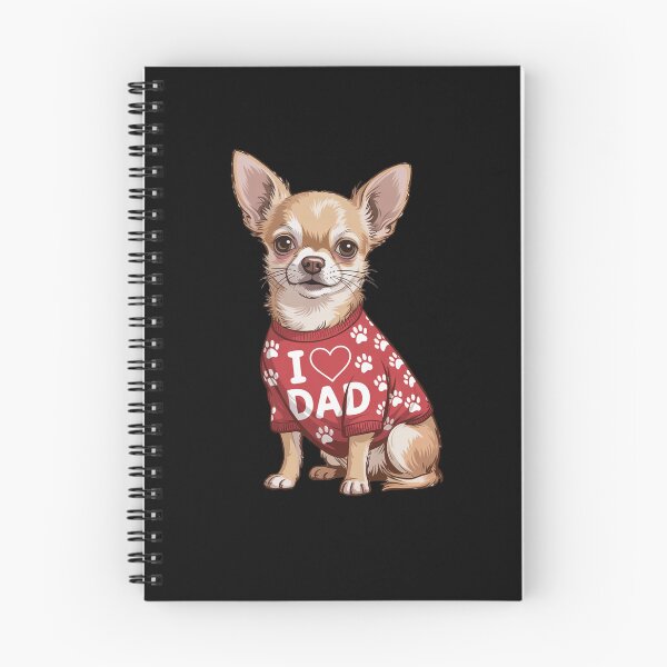 Item preview, Chihuahua Wearing a red Shirt with paw Prints I Love DAD designed and sold by fantasticdesign.