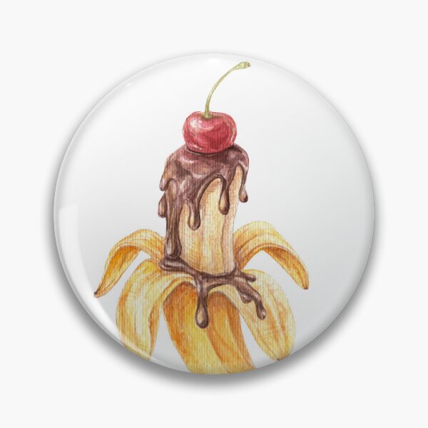 Item preview, Banana Dessert Chocolate Drip Cute Food Aesthetic designed and sold by AlisaArtDecor.