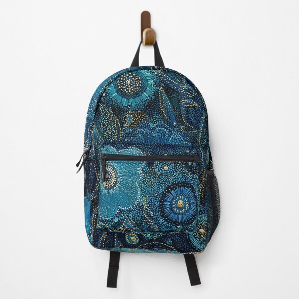 Item preview, Blue and Gold Night Time Floral designed and sold by Neika Shimm Designs.