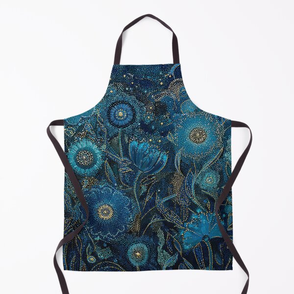 Item preview, Blue and Gold Night Time Floral designed and sold by Neika Shimm Designs.